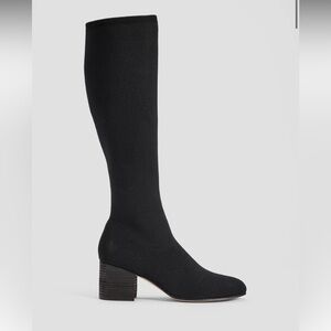 Eileen Fisher Ophelia Recycled Stretch Knit Boot Black new in‎ box